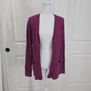 Women's Berry Colored Mid-Length Cardigan